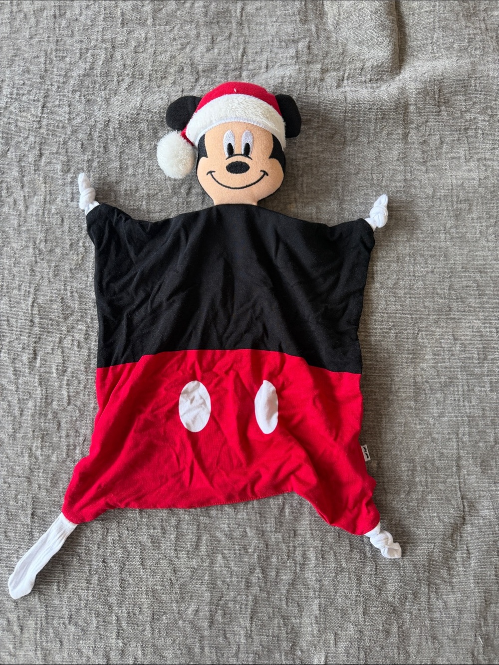 Little Sleepies Mickey Mouse Santa Lovey - Black & Red